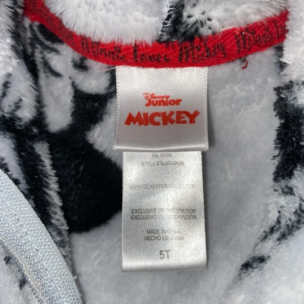 ⭐️ 3/$20 Girls' Disney Junior Mickey Mouse Hoodie Jacket 5T Gray Black